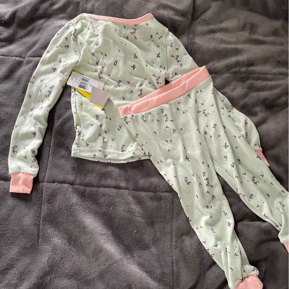 Jessica Simpson Girls Pajama Sets Pansy Floral Soft Girl PJs, Girl's, Size: 2T